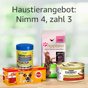 Haustier Angebot: Nimm 4, zahl 3. Angebot von Amazon.de. | Gutscheincode oder Rabatt sichern!